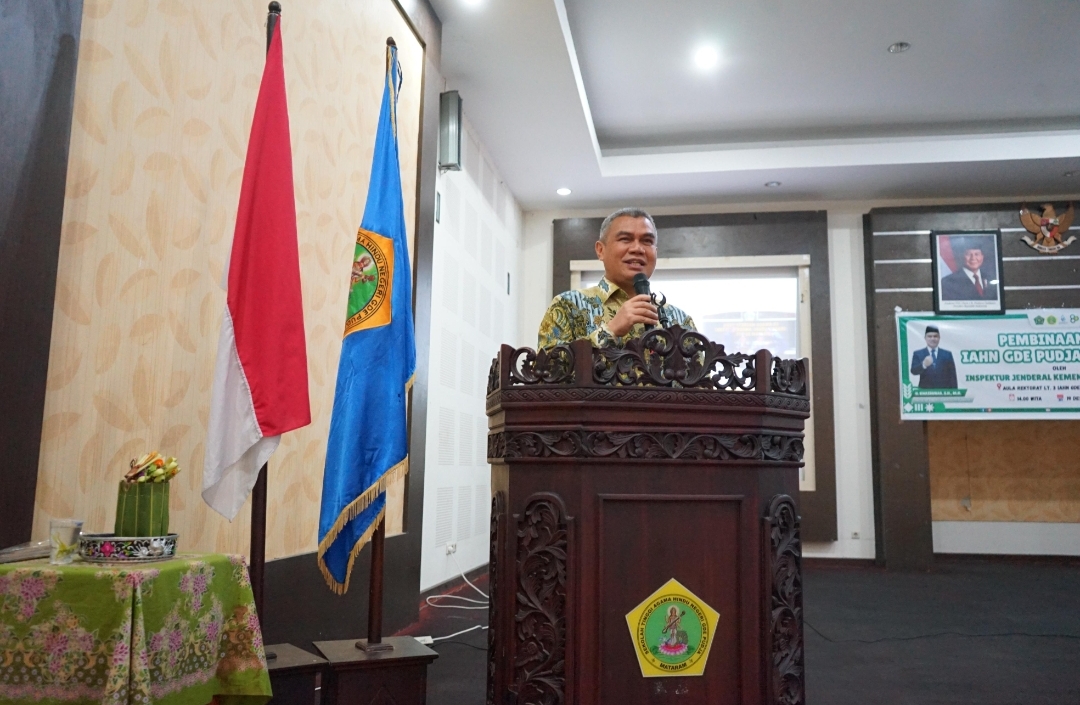 IRJEN KEMENAG KHAIRUNAS TUTUP SAFARI PENGAWASAN NTB DENGAN PEMBINAAN ASN DI IAHN GDE PUDJA MATARAM