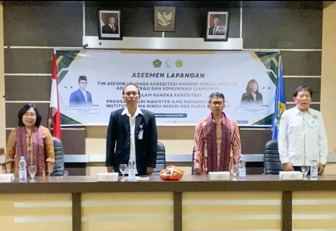 REKTOR IAHN GDE PUDJA MATARAM MEMBUKA SECARA RESMI ASESMEN LAPANGAN LAMSPAK PRODI MAGISTER ILMU KOMUNIKASI HINDU