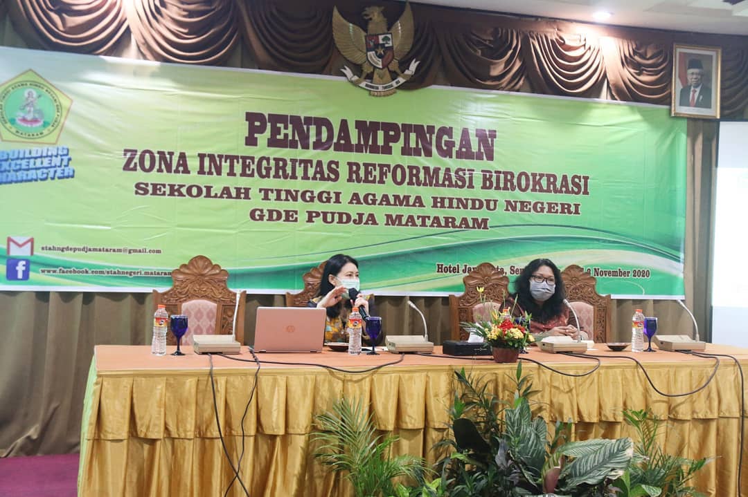 Pendampingan Zona Integritas Reformasi Birokrasi STAHN Gde Pudja Mataram Tahun 2020.